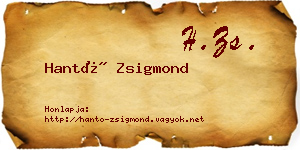Hantó Zsigmond névjegykártya