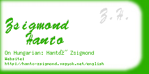 zsigmond hanto business card